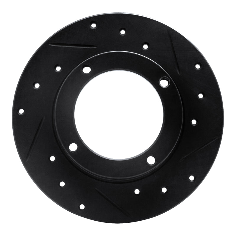 R1 Concepts R1 73-79 Honda Civic Front Right Drilled & Slotted Black Brake Rotor