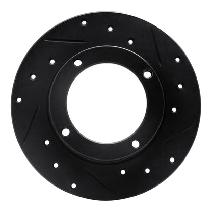 R1 Concepts R1 73-79 Honda Civic Front Right Drilled & Slotted Black Brake Rotor