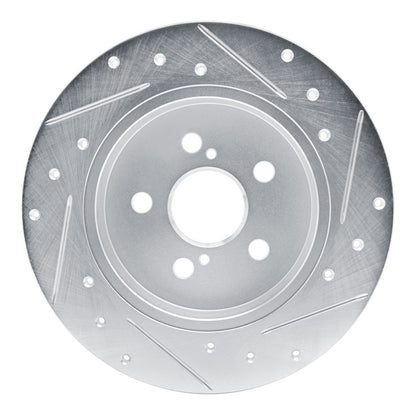 R1 Concepts R1 19-25 Toyota Corolla (US/Canada) Rear Left Drilled & Slotted Silver Brake Rotor