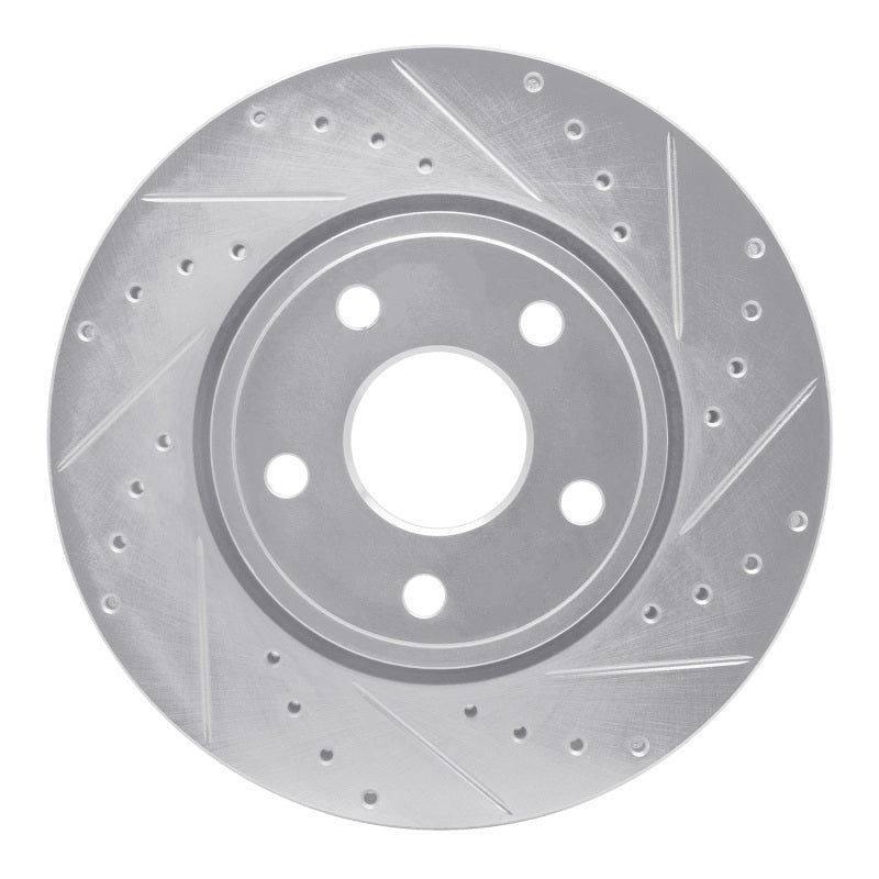 R1 Concepts R1 11-22 Dodge Durango Front Right Drilled & Slotted Silver Brake Rotor