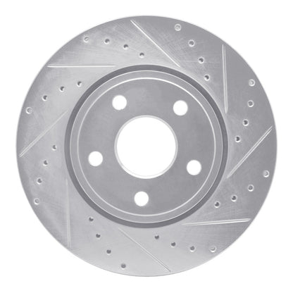 R1 Concepts R1 11-22 Dodge Durango Front Right Drilled & Slotted Silver Brake Rotor