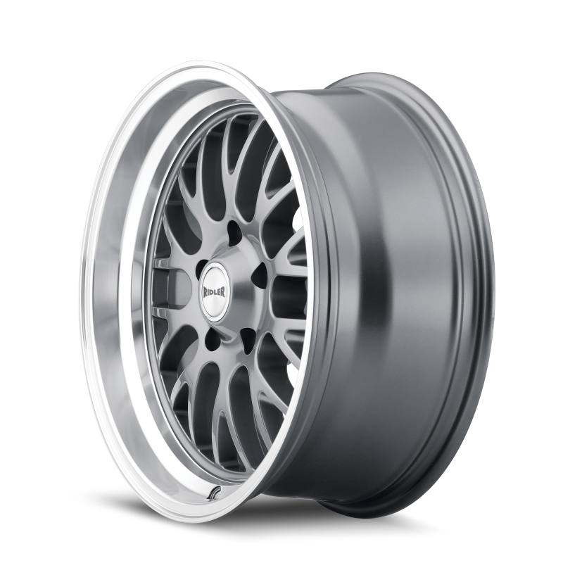 Ridler Wheels Ridler 607 20x8.5 / 5x120.65 BP / 0mm Offset / 83.82mm Hub Gloss Grey Machined Wheel