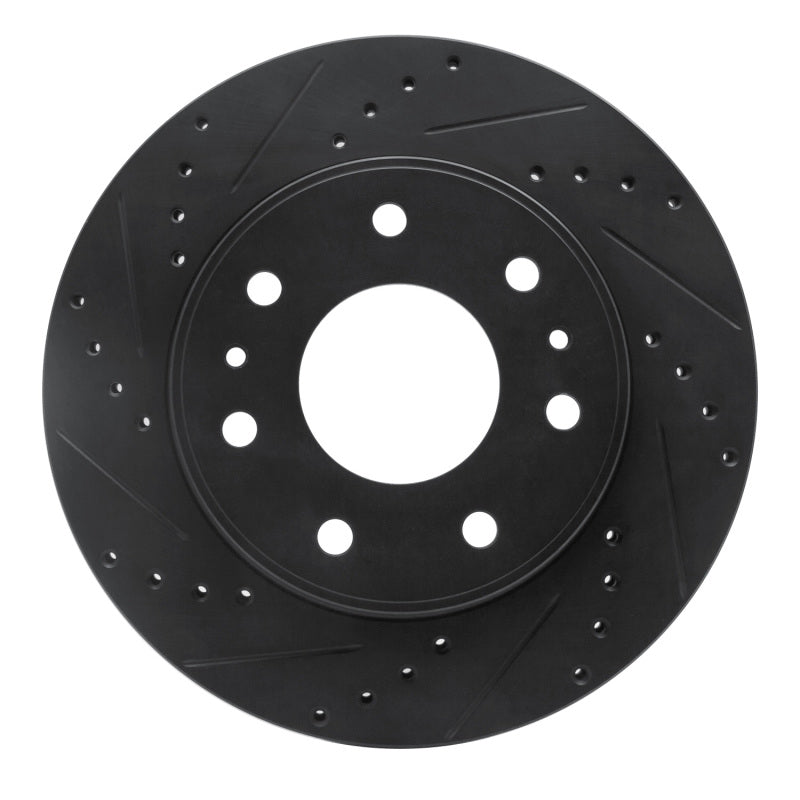 R1 Concepts R1 09-09 Ford F-150 RWD Front Left Drilled & Slotted Black Brake Rotor