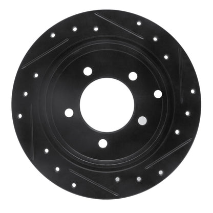 R1 Concepts R1 07-17 Chrysler 200 Rear Left Drilled & Slotted Black Brake Rotor