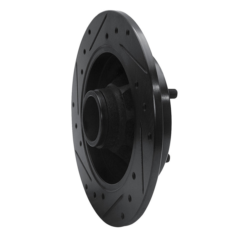 R1 Concepts R1 88-88 Nissan Maxima Rear Left Drilled & Slotted Black Brake Rotor