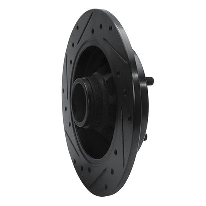 R1 Concepts R1 88-88 Nissan Maxima Rear Left Drilled & Slotted Black Brake Rotor