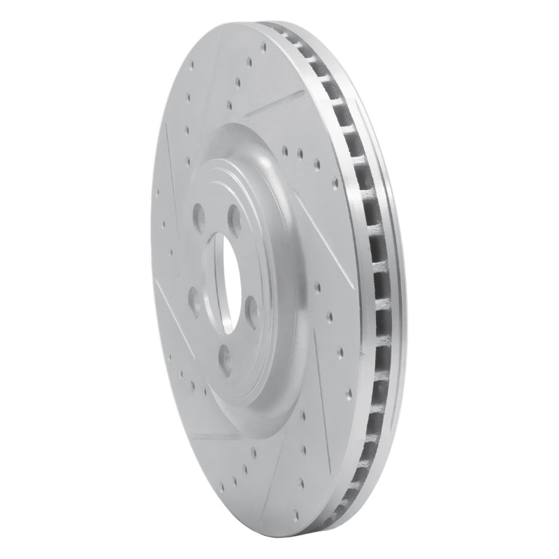 R1 Concepts R1 06-21 Jaguar XKR Front Left Drilled & Slotted Silver Brake Rotor