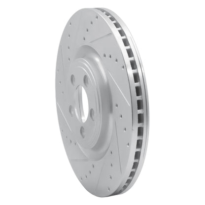 R1 Concepts R1 06-21 Jaguar XKR Front Left Drilled & Slotted Silver Brake Rotor