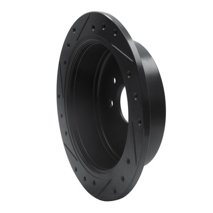R1 Concepts R1 95-97 Kia Sephia Rear Right Drilled & Slotted Black Brake Rotor