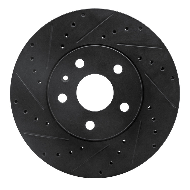 R1 Concepts R1 2008-2014 Cadillac CTS Front Left Drilled & Slotted Black Brake Rotor