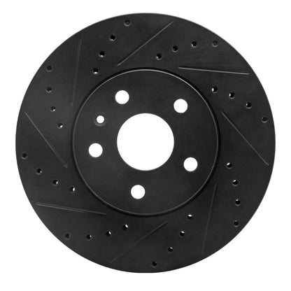 R1 Concepts R1 2008-2014 Cadillac CTS Front Left Drilled & Slotted Black Brake Rotor