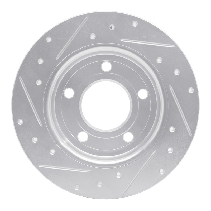 R1 Concepts R1 04-13 Mazda 3 Rear Right Drilled & Slotted Silver Brake Rotor