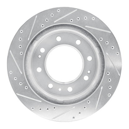 R1 Concepts R1 2011-2025 Chevrolet Silverado 3500 HD Front Right Drilled & Slotted Silver Brake Rotor