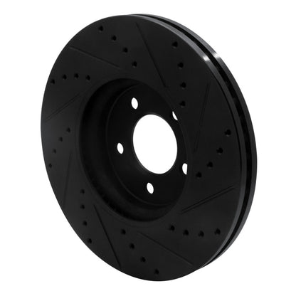 R1 Concepts R1 06-08 Jaguar S-Type Front Left Drilled & Slotted Black Brake Rotor