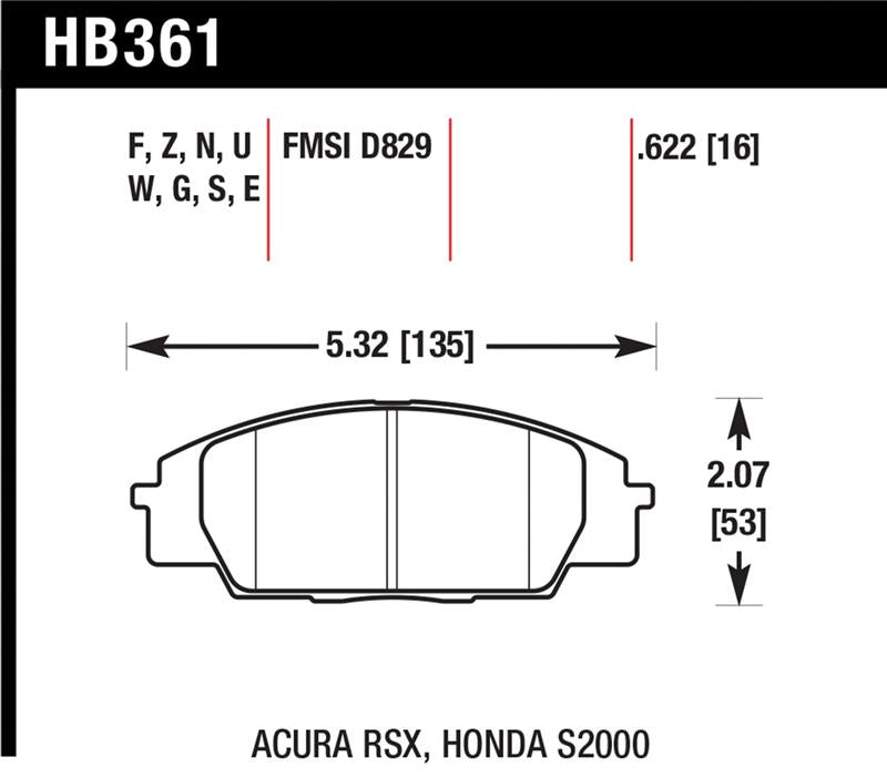 Hawk Performance Hawk 02-06 Acura RSX Type S / 06-11 Honda Civic Si Coupe / 00-09 S2000 DTC-30 Race Front Brake Pads