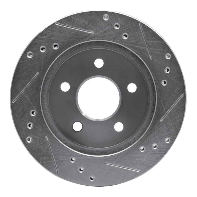 R1 Concepts R1 90-92 Ford Taurus SHO Rear Left Drilled & Slotted Silver Brake Rotor