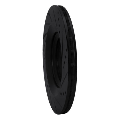 R1 Concepts R1 07-11 Audi S6 Rear Left Drilled & Slotted Black Brake Rotor
