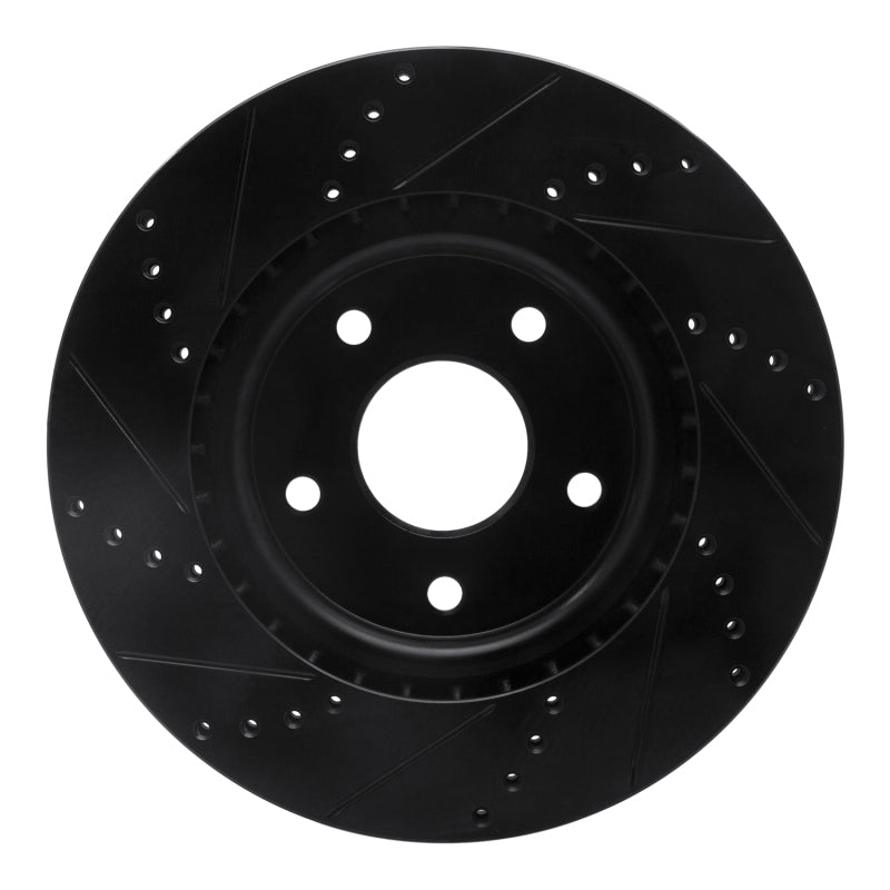 R1 Concepts R1 12-25 Chrysler Voyager Front Right Drilled & Slotted Black Brake Rotor