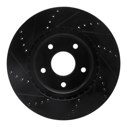 R1 Concepts R1 12-25 Chrysler Voyager Front Right Drilled & Slotted Black Brake Rotor