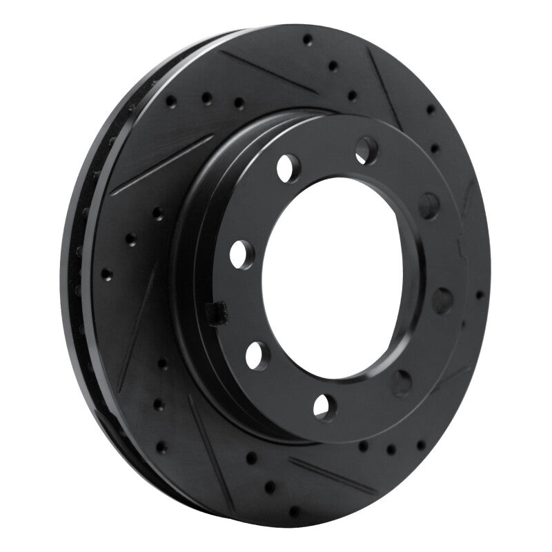 R1 Concepts R1 77-93 Chevrolet V30 & V3500 Pickup Front Right Drilled & Slotted Black Brake Rotor
