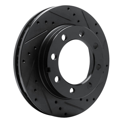 R1 Concepts R1 77-93 Chevrolet V30 & V3500 Pickup Front Right Drilled & Slotted Black Brake Rotor