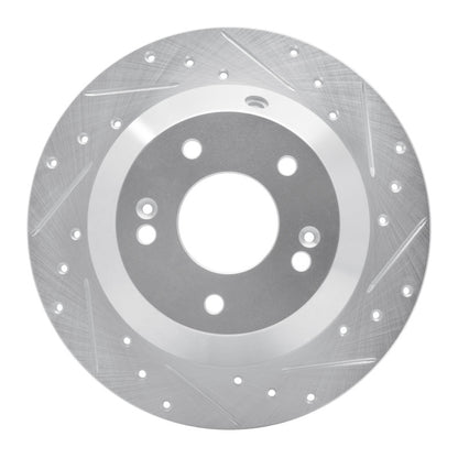 R1 Concepts R1 15-20 Kia SORENTO Rear Right Drilled & Slotted Silver Brake Rotor