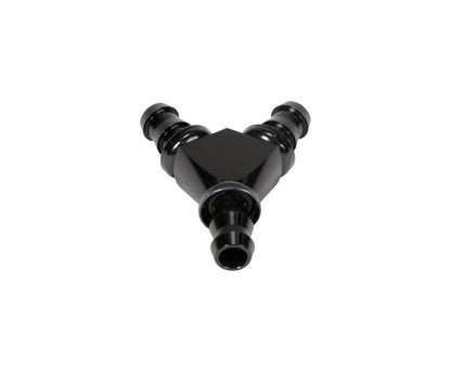 Fleece Performance 1/2in Black Anodized Aluminum Y Barbed Fitting (For -8 Pushlock Hose)