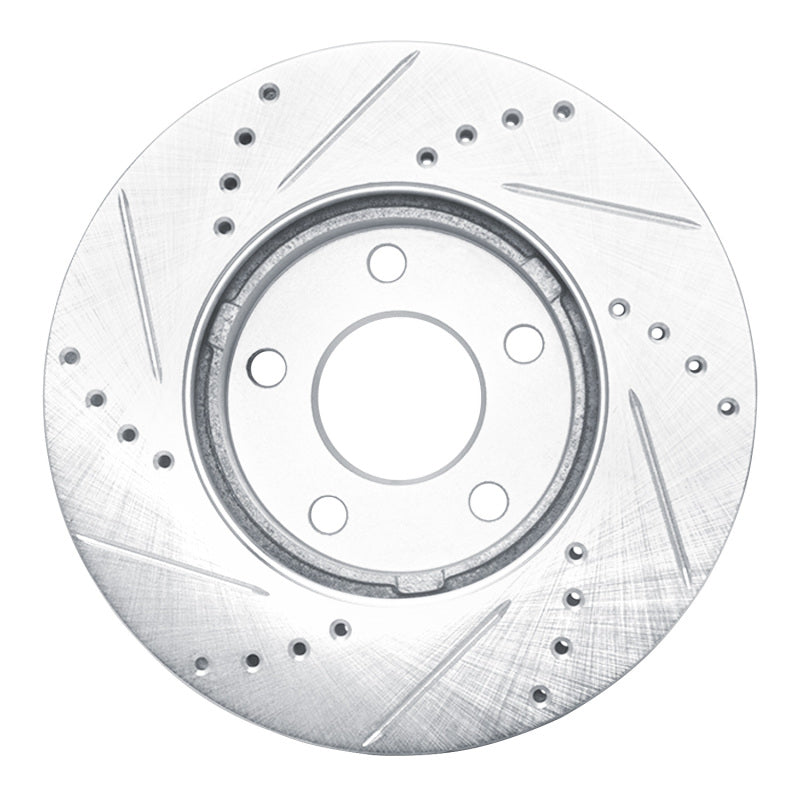 R1 Concepts R1 06-11 Chevrolet HHR Front Right Drilled & Slotted Silver Brake Rotor