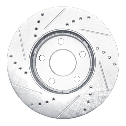 R1 Concepts R1 06-11 Chevrolet HHR Front Right Drilled & Slotted Silver Brake Rotor