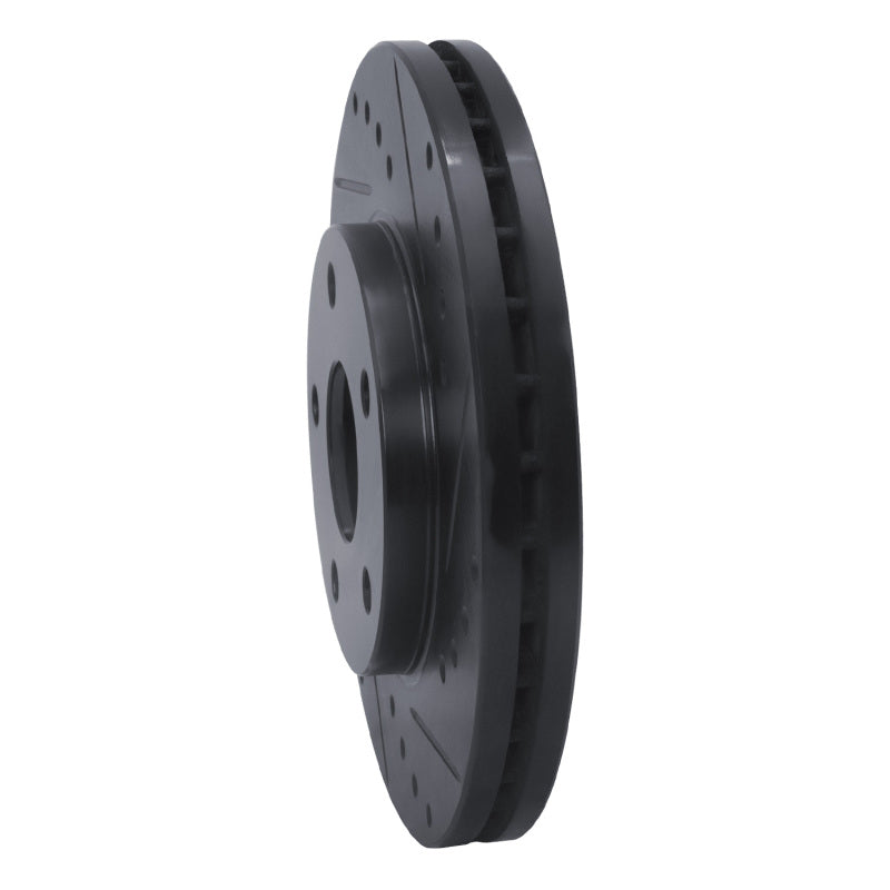 R1 Concepts R1 92-95 Toyota MR2 Front Right Drilled & Slotted Black Brake Rotor