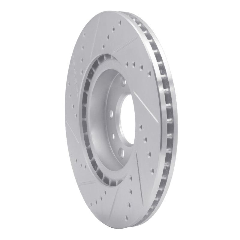 R1 Concepts R1 04-08 Mazda RX-8 Front Right Drilled & Slotted Silver Brake Rotor