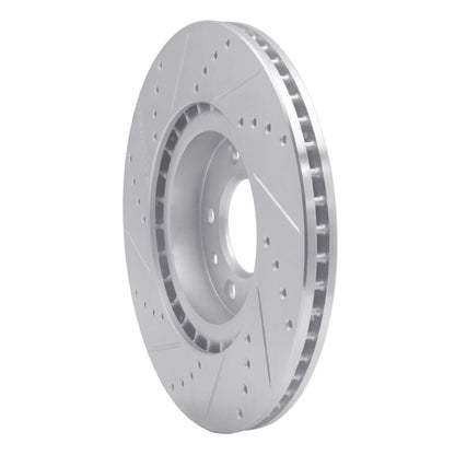 R1 Concepts R1 04-08 Mazda RX-8 Front Right Drilled & Slotted Silver Brake Rotor