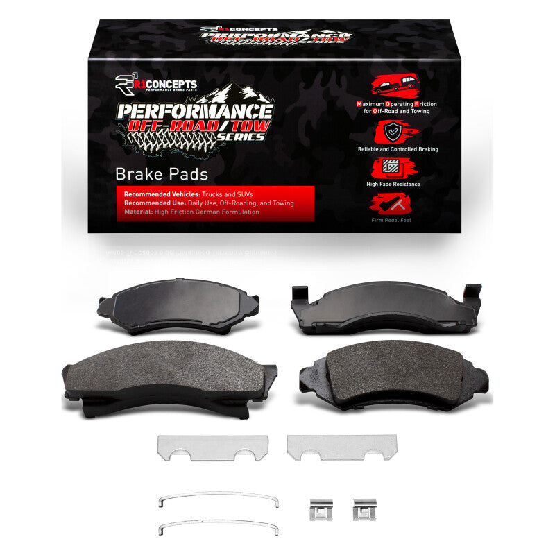 R1 Concepts R1 1973-1985 Ford E-150 Econoline Club Wagon Front Off-Road/Tow Brake Pads & Hardware Kit