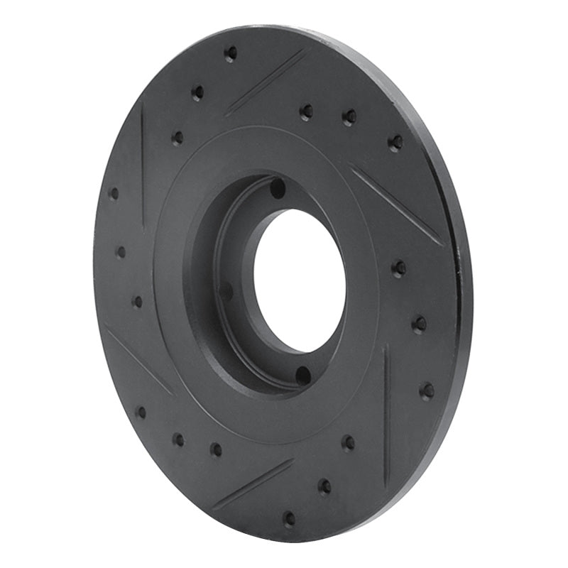 R1 Concepts R1 81-84 Toyota STARLET Front Right Drilled & Slotted Black Brake Rotor