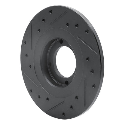R1 Concepts R1 81-84 Toyota STARLET Front Right Drilled & Slotted Black Brake Rotor