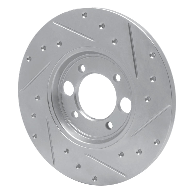 R1 Concepts R1 62-87 Jaguar XKE Rear Left Drilled & Slotted Silver Brake Rotor