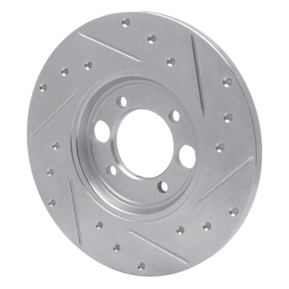 R1 Concepts R1 62-87 Jaguar XKE Rear Left Drilled & Slotted Silver Brake Rotor