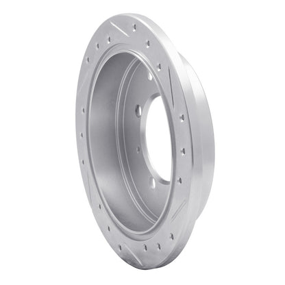 R1 Concepts R1 91-93 Hyundai SONATA Rear Left Drilled & Slotted Silver Brake Rotor