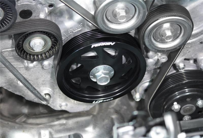 Perrin Performance PERRIN 15-18 Subaru WRX / 13-20 BRZ / 14-18 FXT / 13-16 Crosstrek Lightened Crank Pulley - Black