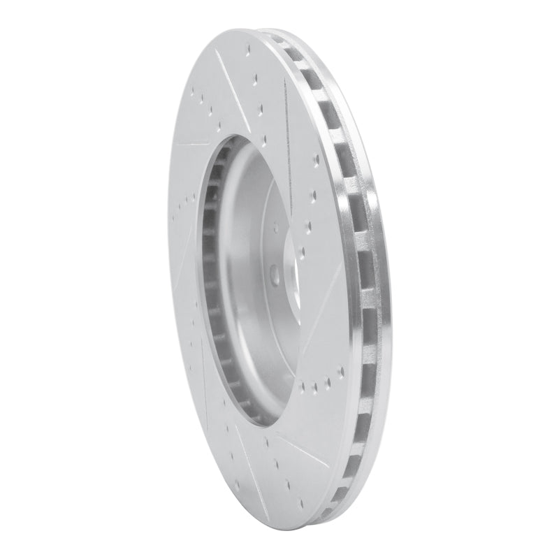 R1 Concepts R1 08-25 Audi A4 Quattro Front Left Drilled & Slotted Silver Brake Rotor
