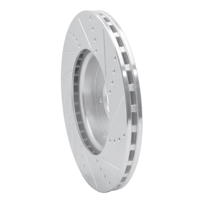 R1 Concepts R1 08-25 Audi A4 Quattro Front Left Drilled & Slotted Silver Brake Rotor