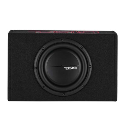 DS18 Single 10in Shallow Enclosure w/ Subwoofer 350 Watts RMS Sealed Black Carpet