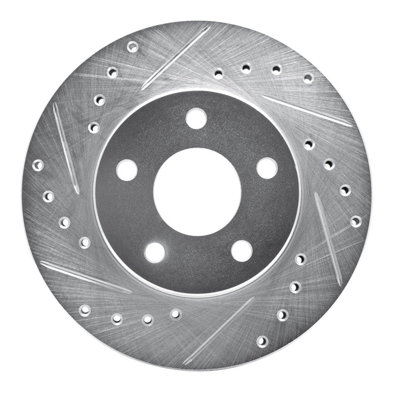 R1 Concepts R1 85-91 Buick SKYHAWK Front Left Drilled & Slotted Silver Brake Rotor
