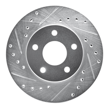 R1 Concepts R1 85-91 Buick SKYHAWK Front Left Drilled & Slotted Silver Brake Rotor