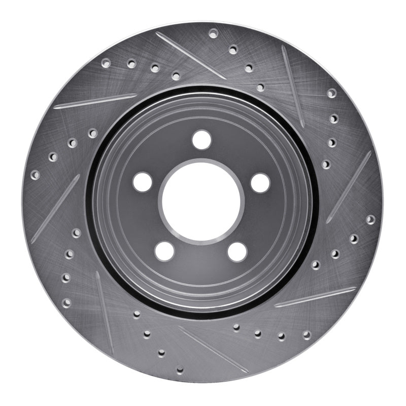 R1 Concepts R1 05-23 Chrysler 300 Rear Left Drilled & Slotted Silver Brake Rotor