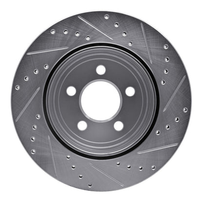 R1 Concepts R1 05-23 Chrysler 300 Rear Left Drilled & Slotted Silver Brake Rotor