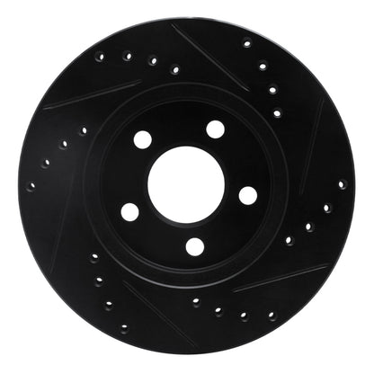 R1 Concepts R1 86-90 Chrysler Town & Country Front Left Drilled & Slotted Black Brake Rotor