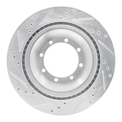 R1 Concepts R1 08-20 Ford E-450 Super Duty Rear Right Drilled & Slotted Silver Brake Rotor