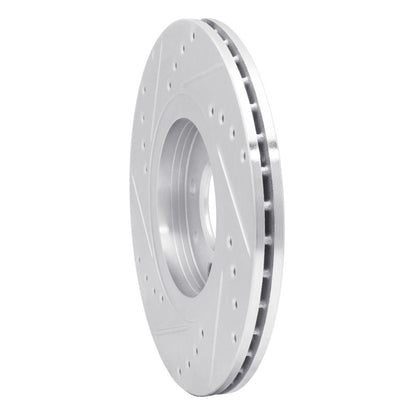 R1 Concepts R1 88-89 Eagle Medallion Front Right Drilled & Slotted Silver Brake Rotor