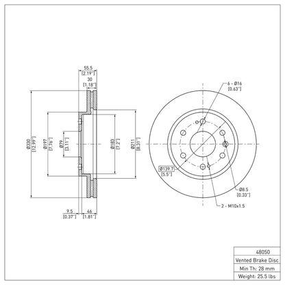 DFC 05-20 Cadillac Escalade EXT Front Brake Rotor